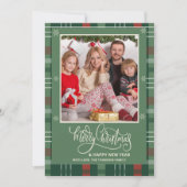 Was für ein Jahr in der Überprüfung Kariert frohe  Karte (Vorderseite)