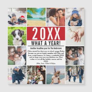Was für ein Jahr in Review 12 Foto Family Holiday Magnetkarte
