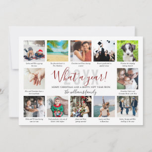 Was für ein Jahr in Rezensionen 12 FotoCollage Ho Feiertagskarte