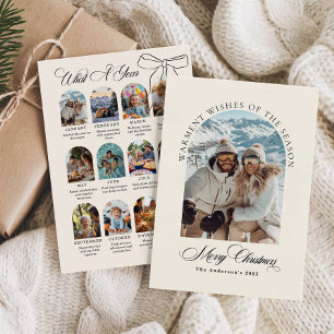 Was für ein Jahr Minimalistisches Jahresrückblick  Feiertagskarte