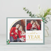 Was für ein Jahr Multi Foto Collage Weihnachten Go Karte (Stehend Vorderseite)