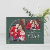Was für ein Jahr Multi-Foto Collage Weihnachten Gr Karte (Stehend Vorderseite)