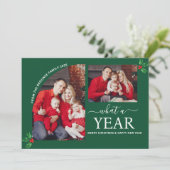 Was für ein Jahr Multi-Foto Collage Weihnachten Gr Karte (Stehend Vorderseite)