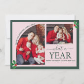 Was für ein Jahr Multi Foto Collage Weihnachten Ro Karte (Vorderseite)