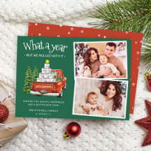 Was für ein Jahr Red Truck Weihnachtsbaum 2 Foto