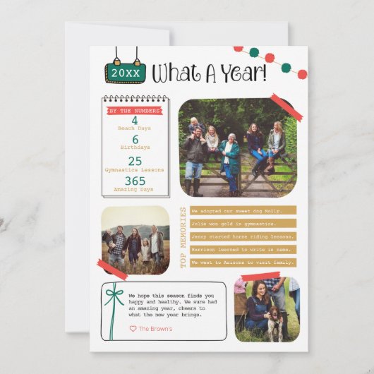 Was für ein Jahr Revisionskarte Feiertagskarte (Vorderseite)