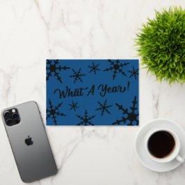 Was für ein Jahr Silberschneeflocken Blauer Urlaub