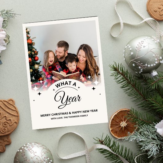 Was für ein Jahr, um Multi-Foto Moderne Weihnachte Karte