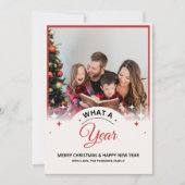 Was für ein Jahr, um Multi-Foto Moderne Weihnachte Karte (Vorderseite)