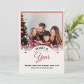 Was für ein Jahr, um Multi-Foto Moderne Weihnachte Karte (Stehend Vorderseite)