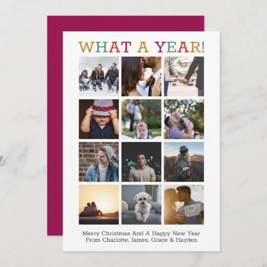 Was für ein Jahr Weihnachten im Foto Jahr der Über Einladung (Vorne/Hinten)