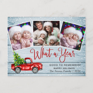 Was für ein Jahr Weihnachten Red Farm LKW 3 Foto Postkarte