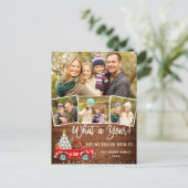 Was für ein Jahr Weihnachten Red Farm LKW 4 Foto Postkarte (Stehend Vorderseite)