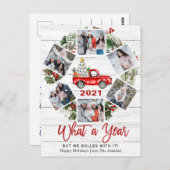 Was für ein Jahr Weihnachten Red Farm LKW 6 Foto Postkarte (Vorne/Hinten)