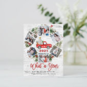 Was für ein Jahr Weihnachten Red Farm LKW 6 Foto Postkarte (Stehend Vorderseite)