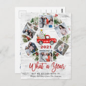 Was für ein Jahr Weihnachten Red Farm LKW 6 Foto Postkarte (Vorne/Hinten)