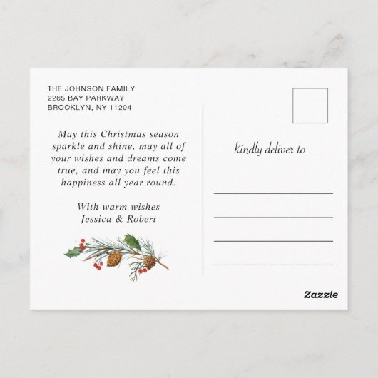 Was für ein Jahr Weihnachten Red Farm LKW 6 Foto Postkarte (Rückseite)