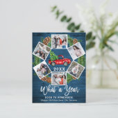 Was für ein Jahr Weihnachten Red Farm LKW 6 Foto Postkarte (Stehend Vorderseite)