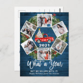 Was für ein Jahr Weihnachten Red Farm LKW 6 Foto Postkarte (Vorne/Hinten)