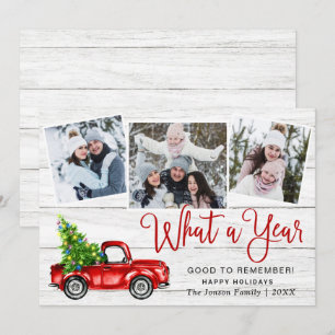 Was für ein Jahr Weihnachten Rotes Farm Truck 3 Fo