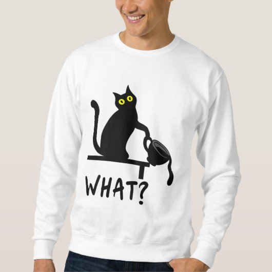 Was für ein lustiger Black Coffee Chat Kitten Cat  Sweatshirt (Vorderseite)