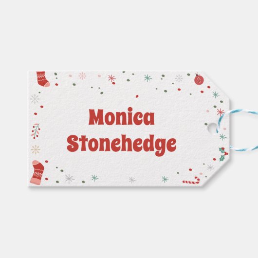 Was für ein lustiger Weihnachtsgeburtstag Geschenkanhänger (Vorderseite (Horizontal))