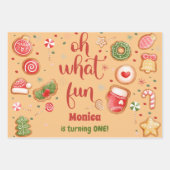 Was für ein lustiger Weihnachtsgeburtstag Geschenkpapier Set (Vorderseite)