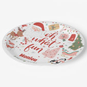 Was für ein lustiger Weihnachtsgeburtstag Pappteller (Schrägansicht)