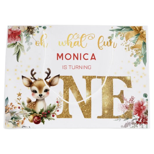 Was für ein lustiger Weihnachtsgeschenk zum ersten Große Geschenktüte (Vorderseite)