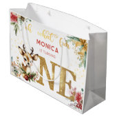 Was für ein lustiger Weihnachtsgeschenk zum ersten Große Geschenktüte (Rückseite Schrägansicht)