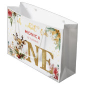 Was für ein lustiger Weihnachtsgeschenk zum ersten Große Geschenktüte (Vorderseite Schrägansicht)