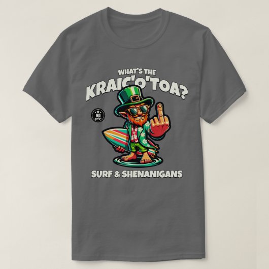Was für ein lustiges Design das Craic Irish Surfin T-Shirt (Design vorne)
