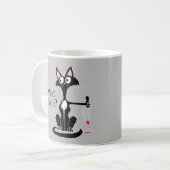 Was für ein Messer Funny Cartoons Cat rotes blutig Kaffeetasse (Vorderseite Links)