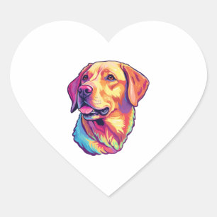 Was für ein niedlicher Labrador Retriever! Herz-Aufkleber