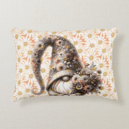 Was für ein Peach Fuzz Gnome mit Blume Bouquet Dekokissen