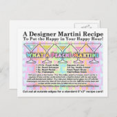 Was für ein Pfirsich! Spring Martini Rezept Karte  (Vorne/Hinten)