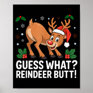 Was für ein Rentierhintern Lustiges Weihnachten Mä Poster