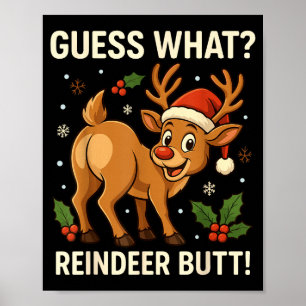 Was für ein Rentierhintern Lustiges Weihnachten Mä Poster