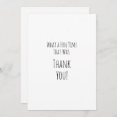 Was für ein Spaß das war! einfach Dankeskarte (Vorne/Hinten)