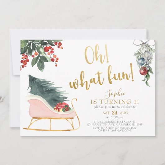 Was für ein Spaß! Einen Weihnachtsanfang zum erste Einladung (Vorderseite)