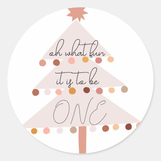 Was für ein Spaß es ist, ein Boho Weihnachten zu s Runder Aufkleber (Vorderseite)