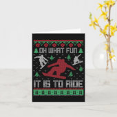 Was für ein Spaß es ist, mit dem Snowboard zu Weih Karte (Gelbe Blume)