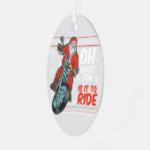 Was für ein Spaß es macht, mit dem Motorrad in San Ornament Aus Metall (Vorderseite links)