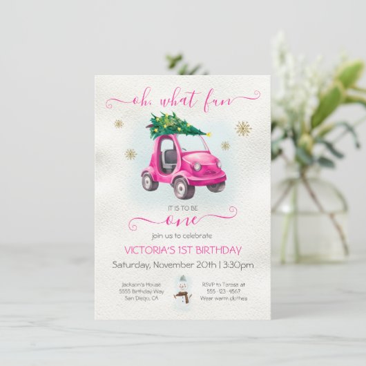 Was für ein Spaß es zu sein, ein Spielzeugauto Wei Einladung (Stehend Vorderseite)
