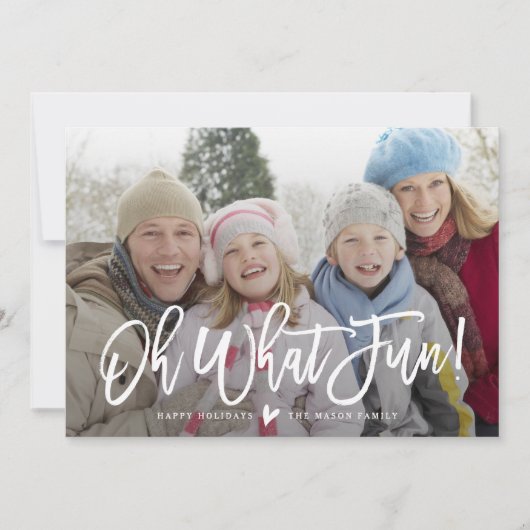 Was für ein Spaß! Fotokarte für den Urlaub Feiertagskarte (Vorderseite)
