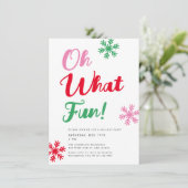 Was für ein Spaß! Modernes Weihnachts-Party Einladung (Stehend Vorderseite)