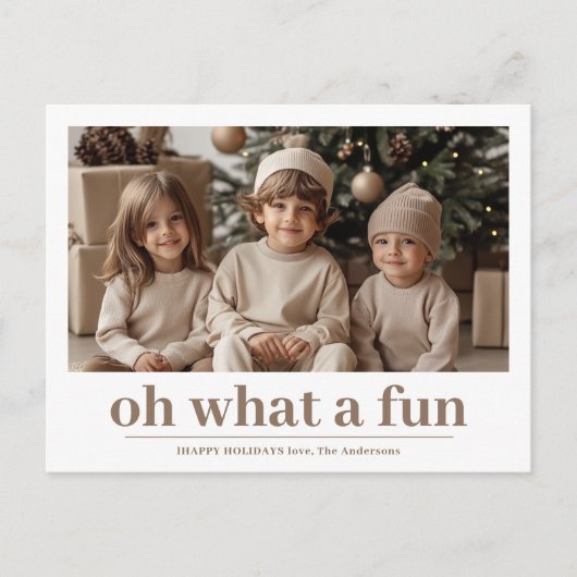 Was für ein Spaß! Personalisiert Happy Holiday Fot Postkarte (Vorderseite)