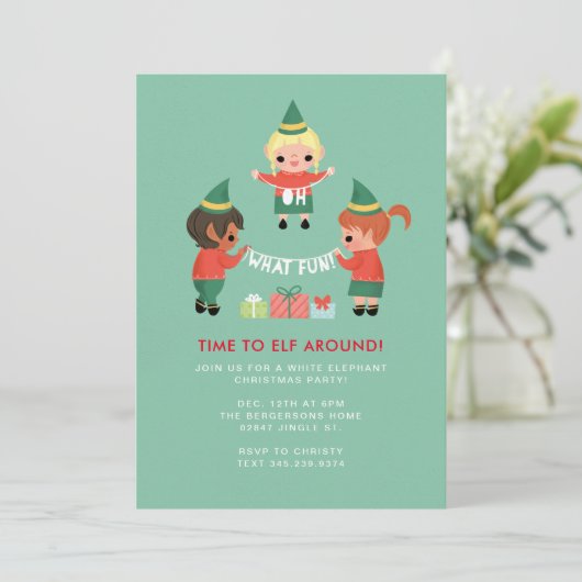 Was für ein Spaß! Zeit zu Elf. Einladung (Stehend Vorderseite)