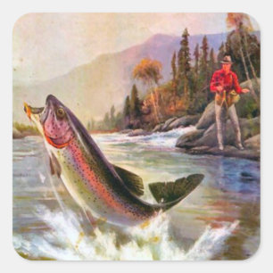 Was für ein toller Fisch! Quadratischer Aufkleber