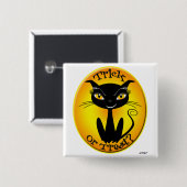 Was für ein Trick oder eine Behandlung? Katze Button (Vorne & Hinten)